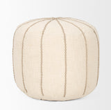 Sachi Beige with Stitching Pouf 70761 Mercana