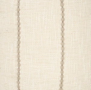 Mercana Sachi Handcrafted Textured Pouf with Stitched Taupe Design for Versatile Home Decor Solutions 70761