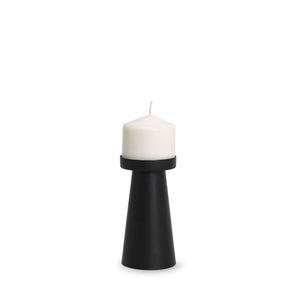 Mercana Quadir Modern Metal Candle Holder - Elegant Tapered Design for Home Décor and Centerpieces Matte Black | Short 70713