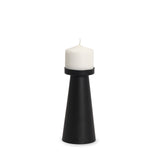 Quadir Medium Matte Black Metal Candle Holder 70714 Mercana