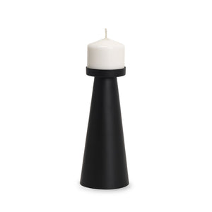 Mercana Quadir Modern Metal Candle Holder - Elegant Tapered Design for Home Décor and Centerpieces Matte Black | Tall 70715