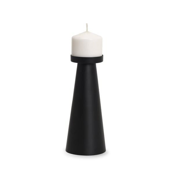 Mercana Quadir Modern Metal Candle Holder - Elegant Tapered Design for Home Décor and Centerpieces Matte Black | Tall 70715