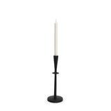 Qwin Matte Black Cast Aluminum Medium Candle Holder 70717 Mercana