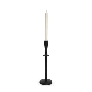 Mercana Qwin Elegant Cast Aluminum Candle Holder for Timeless Centerpieces and Modern Decor Enhancements Matte Black | Tall 70718