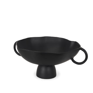 Mercana Radka Decorative Bowl – Handcrafted Cast Aluminum Accent with Sculptural Design for Modern Interiors Matte Black | Large 70724