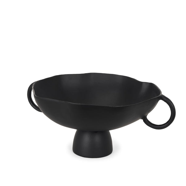 Mercana Radka Decorative Bowl – Handcrafted Cast Aluminum Accent with Sculptural Design for Modern Interiors Matte Black | Large 70724