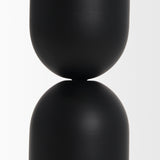 Qamra Short Black Metal Pillar Candle Holder 70707 Mercana