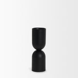 Qamra Medium Black Metal Pillar Candle Holder 70708 Mercana