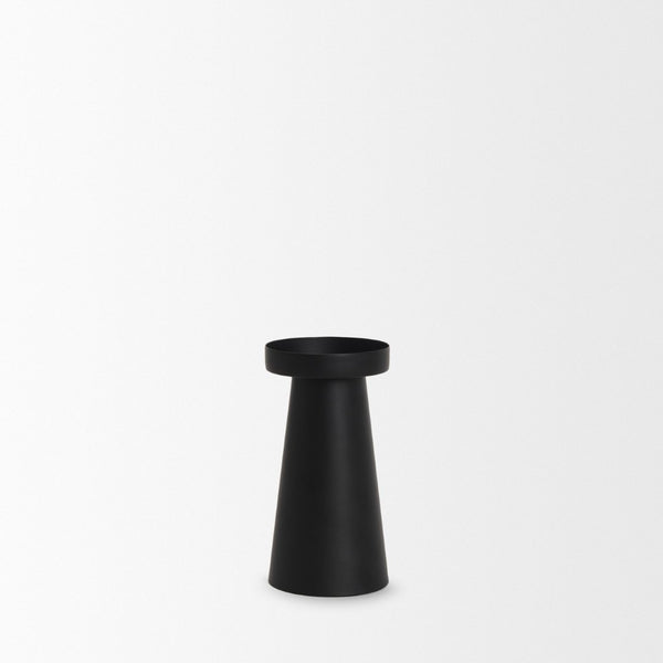 Mercana Quadir Modern Metal Candle Holder - Elegant Tapered Design for Home Décor and Centerpieces Matte Black | Short 70713