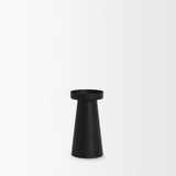 Quadir Short Matte Black Metal Candle Holder 70713 Mercana