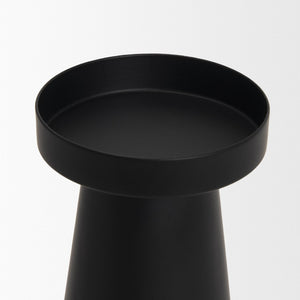 Mercana Quadir Modern Metal Candle Holder - Elegant Tapered Design for Home Décor and Centerpieces Matte Black | Short 70713