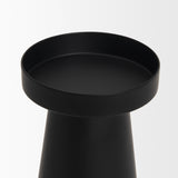 Quadir Short Matte Black Metal Candle Holder 70713 Mercana