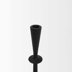 Mercana Qwin Elegant Cast Aluminum Candle Holder for Timeless Centerpieces and Modern Decor Enhancements Matte Black | Short 70716