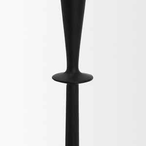 Mercana Qwin Elegant Cast Aluminum Candle Holder for Timeless Centerpieces and Modern Decor Enhancements Matte Black | Medium 70717