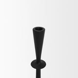 Qwin Matte Black Cast Aluminum Tall Candle Holder 70718 Mercana