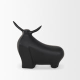 Radu Large Matte Black Metal Bull Decorative Object 70720 Mercana