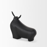 Radu Large Matte Black Metal Bull Decorative Object 70720 Mercana