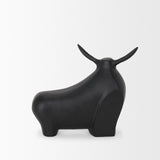 Radu Large Matte Black Metal Bull Decorative Object 70720 Mercana