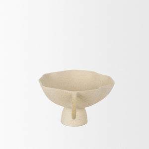 Mercana Radka Textured Decorative Bowl - Sculptural Cast Aluminum Accent for Tabletop or Shelf Decor Beige | Small 70721