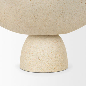 Mercana Radka Textured Decorative Bowl - Sculptural Cast Aluminum Accent for Tabletop or Shelf Decor Beige | Small 70721