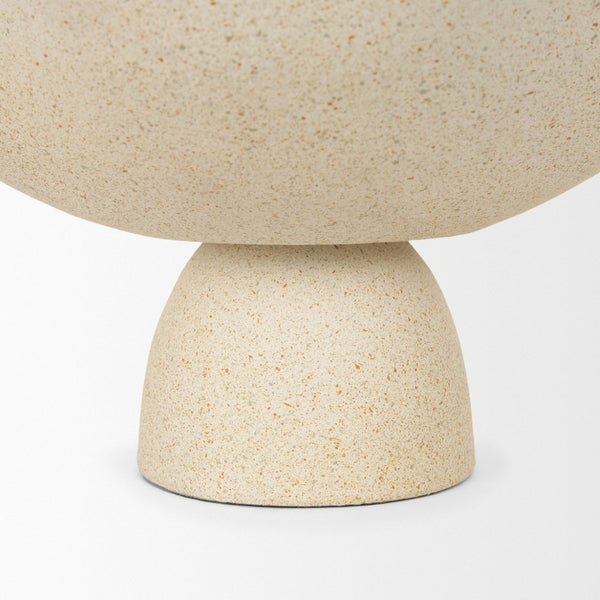 Mercana Radka Textured Decorative Bowl - Sculptural Cast Aluminum Accent for Tabletop or Shelf Decor Beige | Small 70721