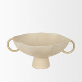 Radka Beige Textured Large Metal Decorative Bowl 70722 Mercana