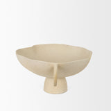 Radka Beige Textured Large Metal Decorative Bowl 70722 Mercana