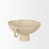 Radka Beige Textured Large Metal Decorative Bowl 70722 Mercana