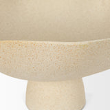 Radka Beige Textured Large Metal Decorative Bowl 70722 Mercana