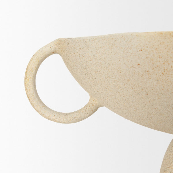 Mercana Radka Textured Decorative Bowl - Sculptural Cast Aluminum Accent for Tabletop or Shelf Decor Beige | Large 70722