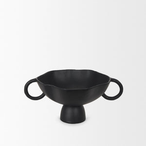 Mercana Radka Decorative Bowl – Handcrafted Cast Aluminum Accent with Sculptural Design for Modern Interiors Matte Black | Small 70723