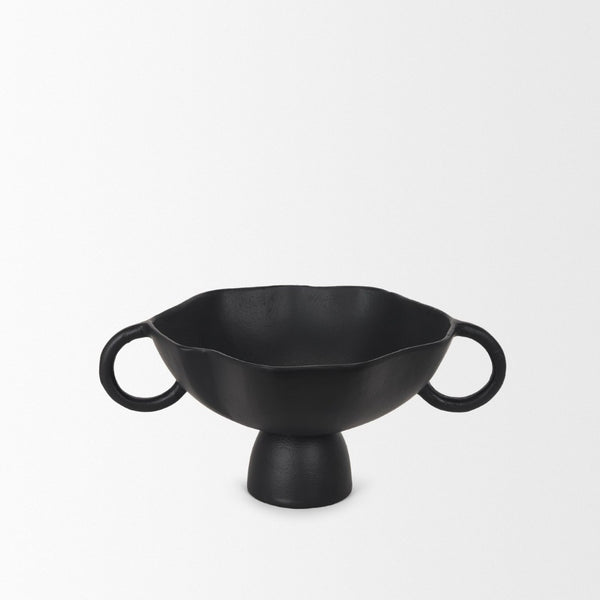 Mercana Radka Decorative Bowl – Handcrafted Cast Aluminum Accent with Sculptural Design for Modern Interiors Matte Black | Small 70723