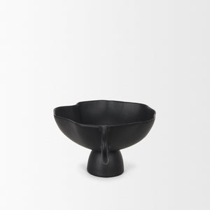 Mercana Radka Decorative Bowl – Handcrafted Cast Aluminum Accent with Sculptural Design for Modern Interiors Matte Black | Small 70723