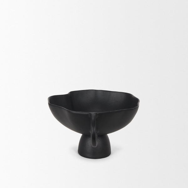 Mercana Radka Decorative Bowl – Handcrafted Cast Aluminum Accent with Sculptural Design for Modern Interiors Matte Black | Small 70723