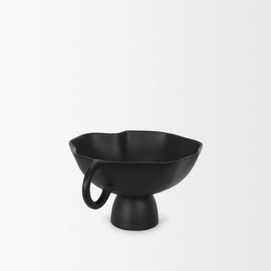 Mercana Radka Decorative Bowl – Handcrafted Cast Aluminum Accent with Sculptural Design for Modern Interiors Matte Black | Small 70723