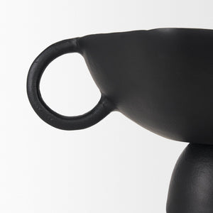 Mercana Radka Decorative Bowl – Handcrafted Cast Aluminum Accent with Sculptural Design for Modern Interiors Matte Black | Small 70723