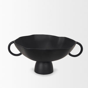 Mercana Radka Decorative Bowl – Handcrafted Cast Aluminum Accent with Sculptural Design for Modern Interiors Matte Black | Large 70724