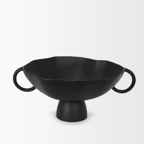 Mercana Radka Decorative Bowl – Handcrafted Cast Aluminum Accent with Sculptural Design for Modern Interiors Matte Black | Large 70724