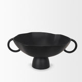 Radka Large Matte Black Metal Decorative Bowl 70724 Mercana