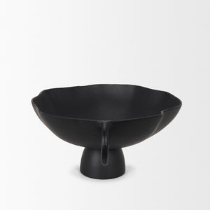 Mercana Radka Decorative Bowl – Handcrafted Cast Aluminum Accent with Sculptural Design for Modern Interiors Matte Black | Large 70724