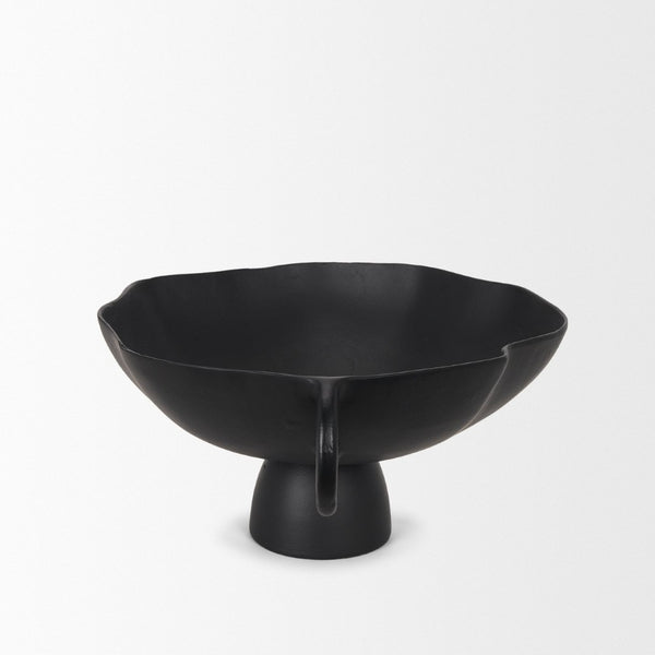 Mercana Radka Decorative Bowl – Handcrafted Cast Aluminum Accent with Sculptural Design for Modern Interiors Matte Black | Large 70724