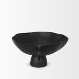 Radka Large Matte Black Metal Decorative Bowl 70724 Mercana