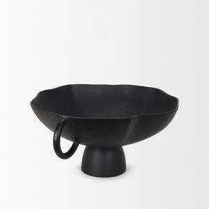 Mercana Radka Decorative Bowl – Handcrafted Cast Aluminum Accent with Sculptural Design for Modern Interiors Matte Black | Large 70724