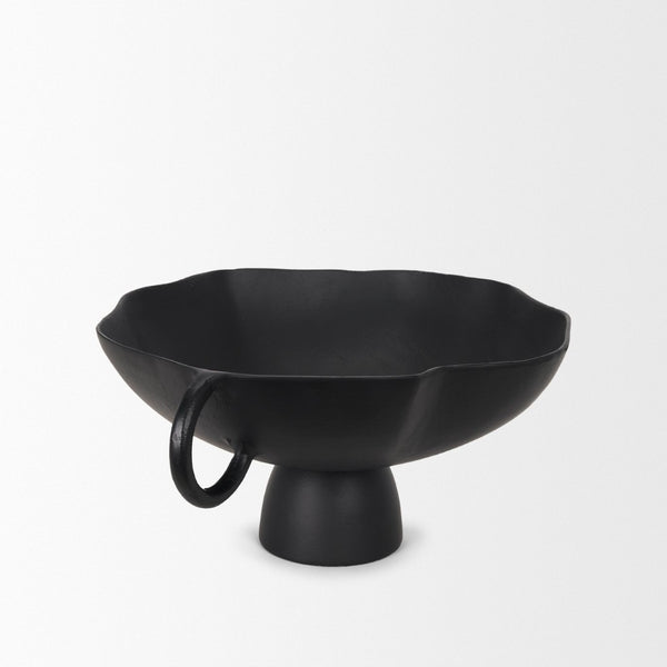 Mercana Radka Decorative Bowl – Handcrafted Cast Aluminum Accent with Sculptural Design for Modern Interiors Matte Black | Large 70724