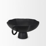 Radka Large Matte Black Metal Decorative Bowl 70724 Mercana