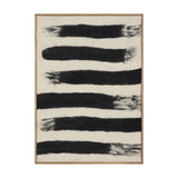 Rollins Small Cream with Black Stripes Wool Framed Art 70730 Mercana