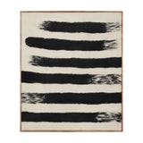 Rollins Large Cream with Black Stripes Wool Framed Art 70731 Mercana