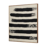 Rollins Large Cream with Black Stripes Wool Framed Art 70731 Mercana