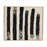 Rollins Large Cream with Black Stripes Wool Framed Art 70731 Mercana