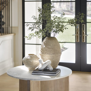 Mercana Rundal Artisanal Paper-Mâché Vase - Unique Eco-Friendly Home Accent for Minimalist Interiors Beige Paper Mache | Large 70211